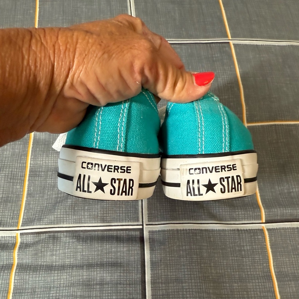 👠Converse All ⭐️ Star Turquoise Canvas Sneakers Like New Size 7 - Picture 6 of 8